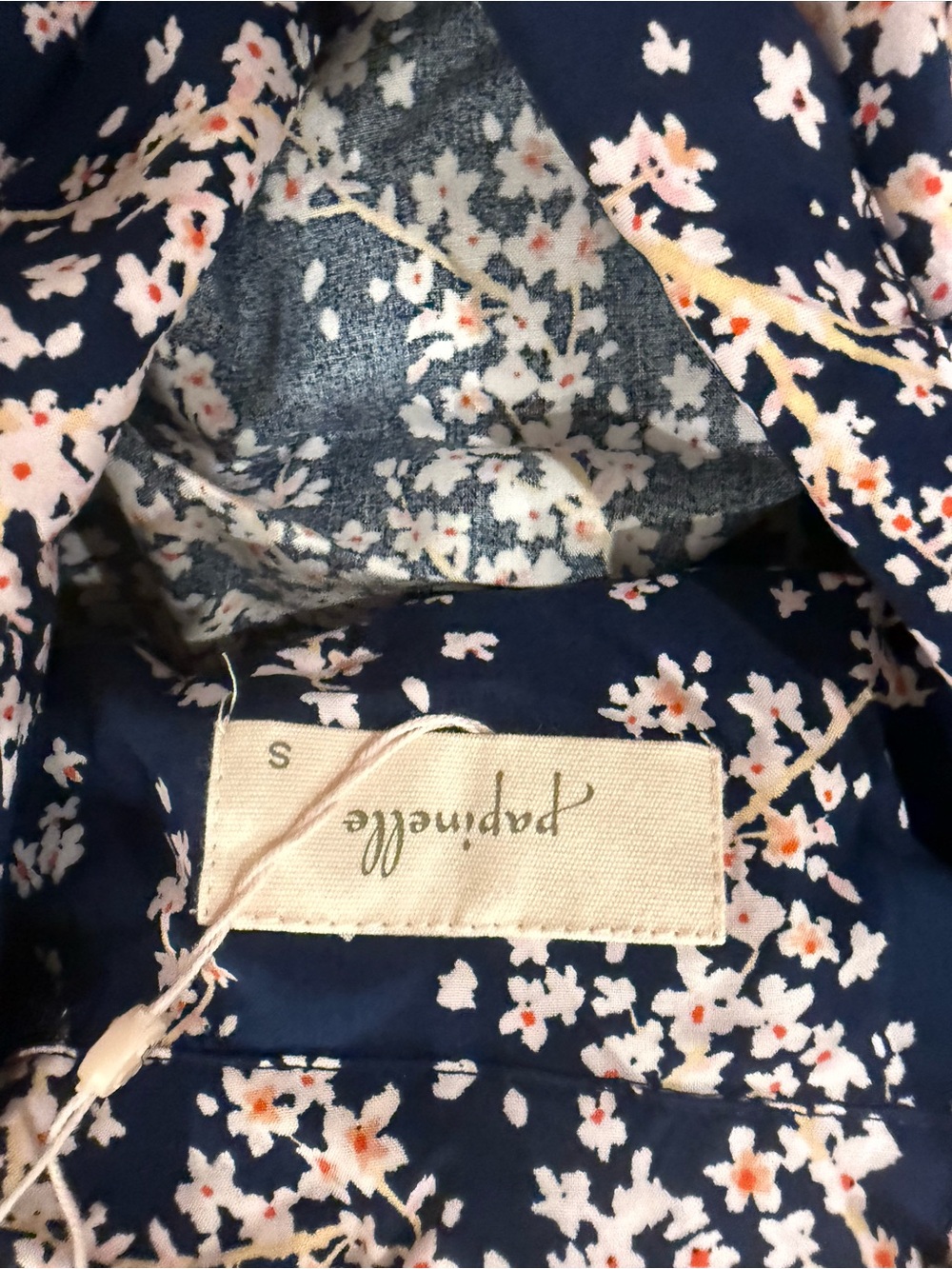 Papinelle Navy Cherry Blossom Long Sleeve Long Pants Pajamas - Picture 9 of 9